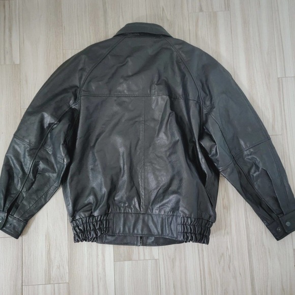 BURKS BAY NRA/NATIONAL RIFLE ASSOCIATION BLACK LEATHER JACKET LARGE - Picture 2 of 7